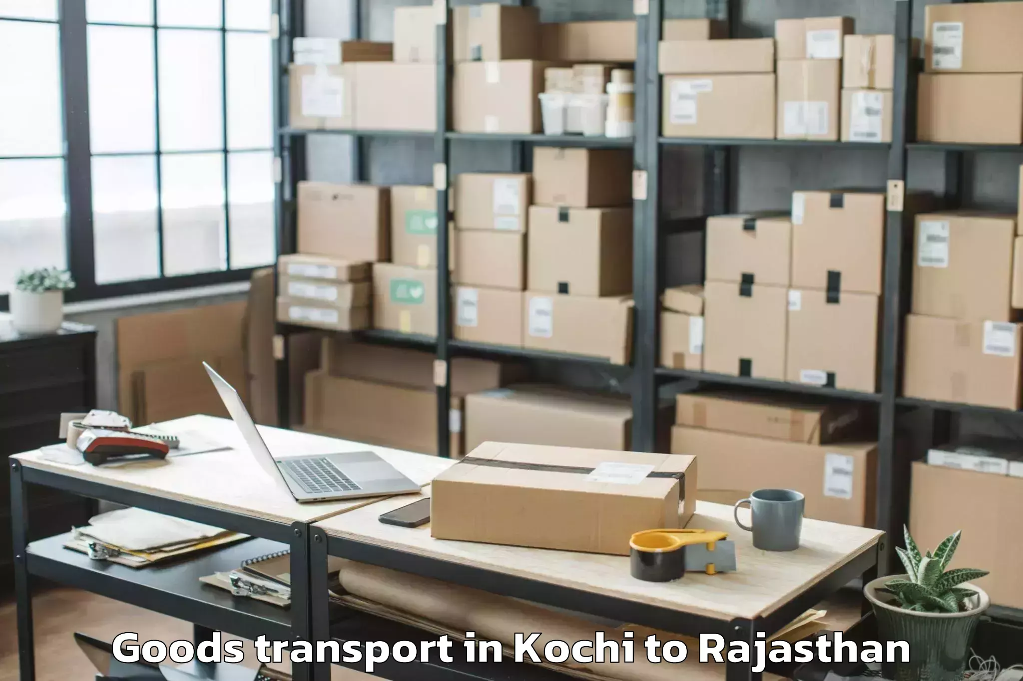 Book Kochi to Chauth Ka Barwara Goods Transport Online